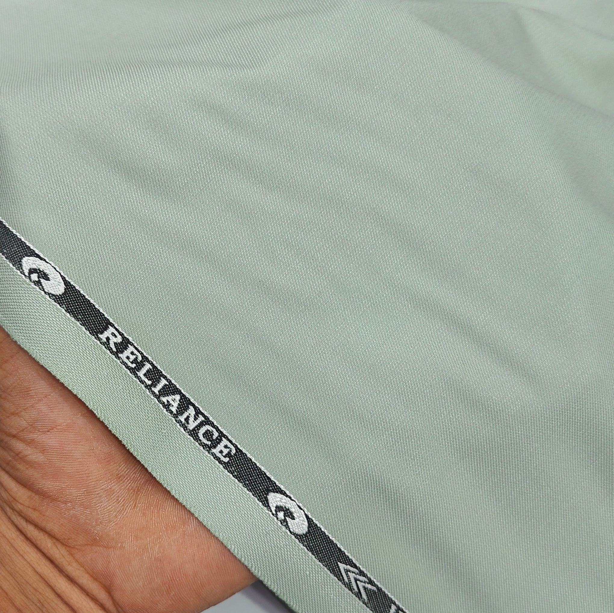 Pant Shirt Combo Vimal Pista Green TR Trouser With White Plain Giza Cotton Shirt Fabric
